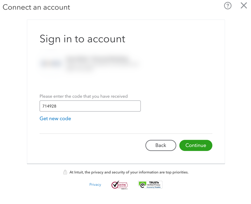 Screenshot of a verification window