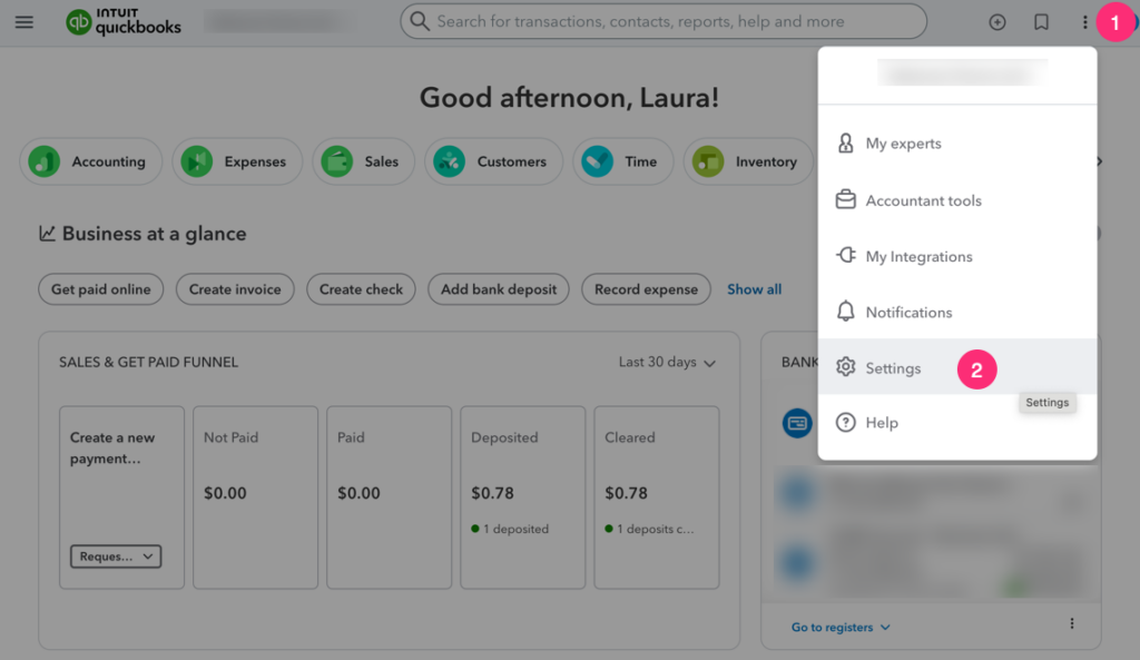 Image of the QBO Dashboard