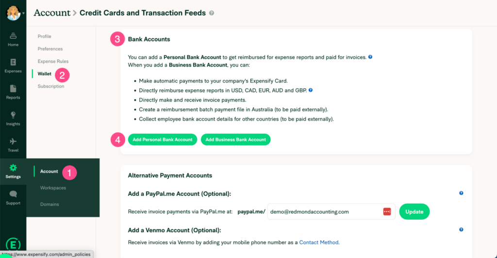 add reimbursement screen in Expensify